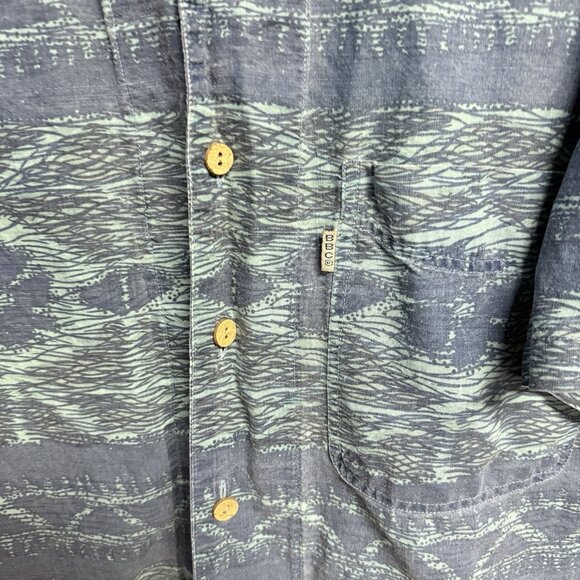 Vintage Bugle Boy Loop Collar Button Up Shirt Mens L 23x31 Short Sleeve - Picture 3 of 7